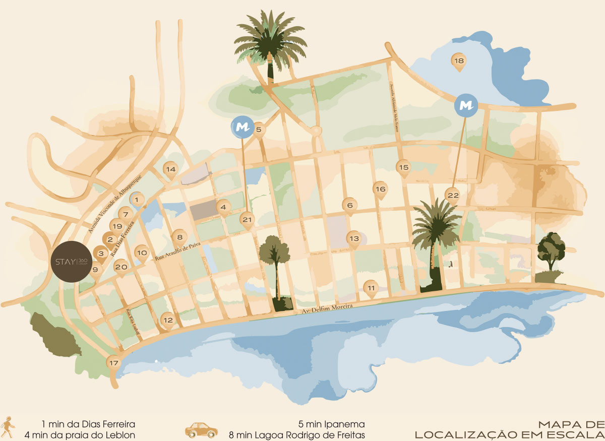 PStay360 - Mapa Leblon