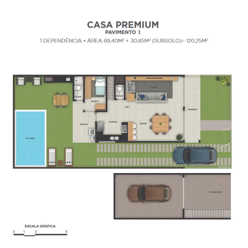 Aros Inc - Bio Barra Residence 11 - Plantas - Casa Premium 1º Pavimento